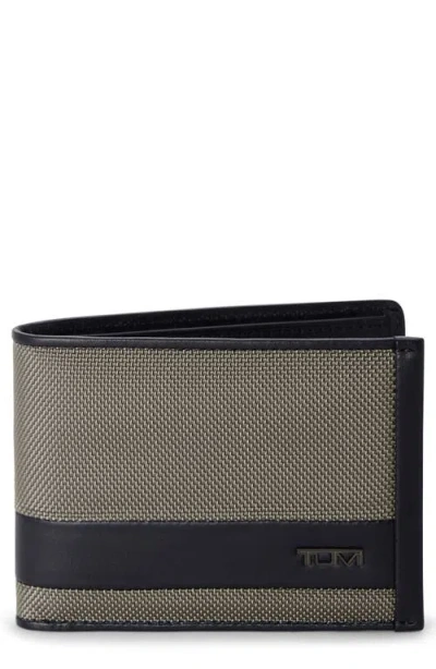 Tumi Double Billfold Nylon & Leather Wallet In Black