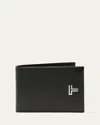 Tumi Double Billfold Wallet In Black Pebbled