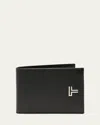 Tumi Double Billfold Wallet In Black/light Gold