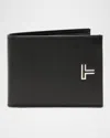 Tumi Double Billfold Wallet In Black/light Gold