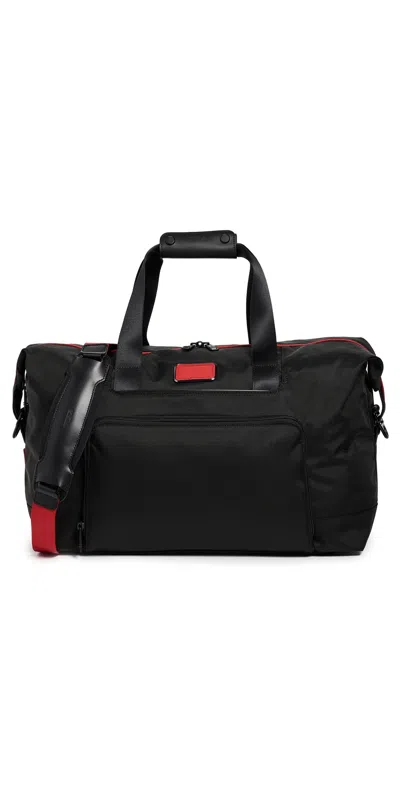 Tumi Double Expansion Satchel Black/red In Multi