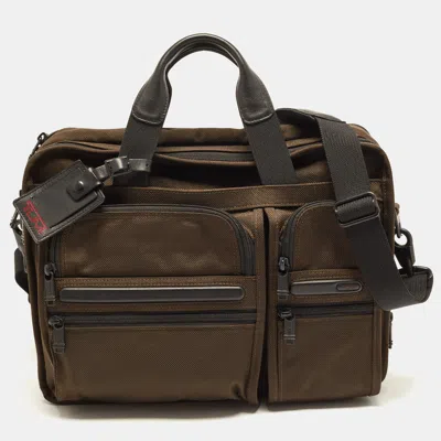 Pre-owned Tumi Gen 4 Brown Nylon Expandable Organizer Laptop Briefcase