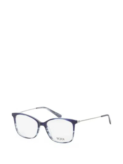 Tumi Geometric-frame Glasses In Blue