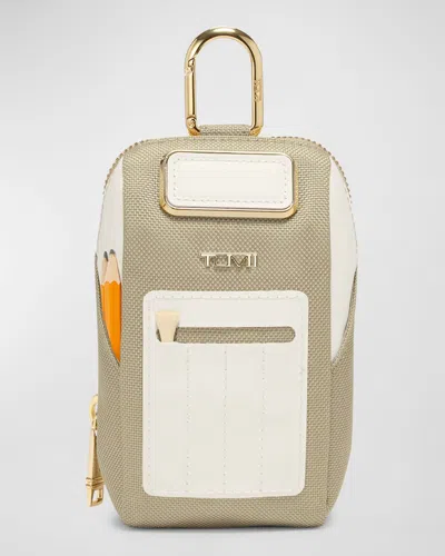 Tumi Golf Pouch With Tees In Off White/tan