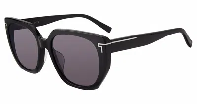 Tumi Grey Geometric Unisex Sunglasses Stu515 0bla 56 In Black