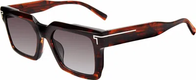 Tumi Grey Gradient Square Men's Sunglasses Stu511 0bro 55 In Brown