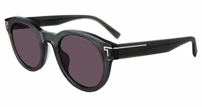Tumi Grey Oval Unisex Sunglasses Stu509 0804 50 In Black