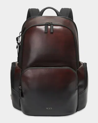 Tumi Hadden Leather Backpack In Burgundy
