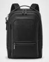 Tumi Harrison Bradner Leather Backpack In Black Bombe