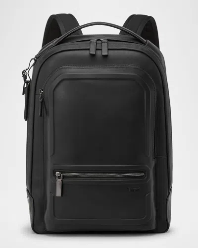 Tumi Harrison Bradner Leather Backpack In Black Bombe