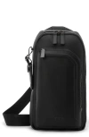 Tumi Harrison Gregory Leather Sling Bag In Black Bombe