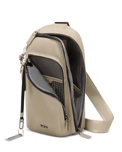 Tumi Harrison Gregory Leather Sling Bag In Limestone