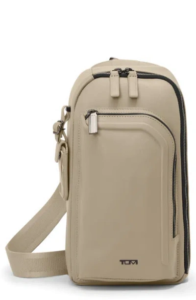 Tumi Harrison Gregory Leather Sling Bag In Limestone