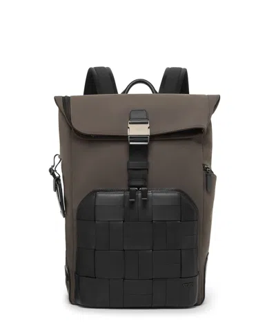 Tumi Harrison Osborn Roll Top Backpack In Taupe/black Woven