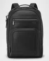 Tumi Harrison Warren Leather Backpack In Black Bombe