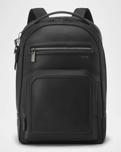 Tumi Harrison Warren Leather Backpack In Black Bombe