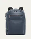 Tumi Harrison Warren Leather Backpack In Blue