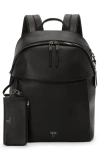 Tumi Voyageur Holland Leather Backpack In Black/ Gunmetal