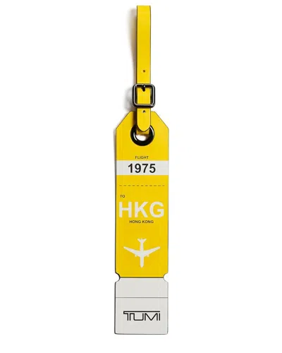 Tumi Hong Kong Leather Luggage Tag In Yellow
