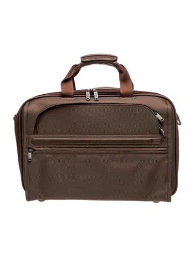 Pre-owned Tumi Jacquard Briefcase In Brown