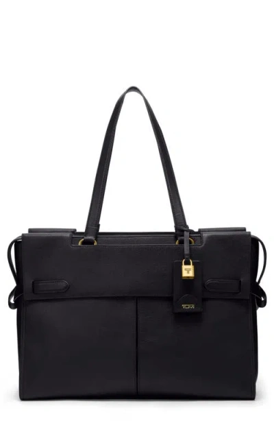 Tumi Large Agent Leather Tote In Black
