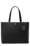 Tumi Large Vail Leather Tote In Black/ Light Gold