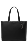 Tumi Large Vail Leather Tote In Black/gunmetal