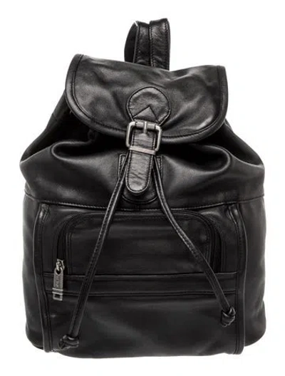 Pre-owned Tumi Leather Backpack In Black