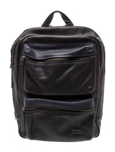 Pre-owned Tumi Leather Backpack In Blue