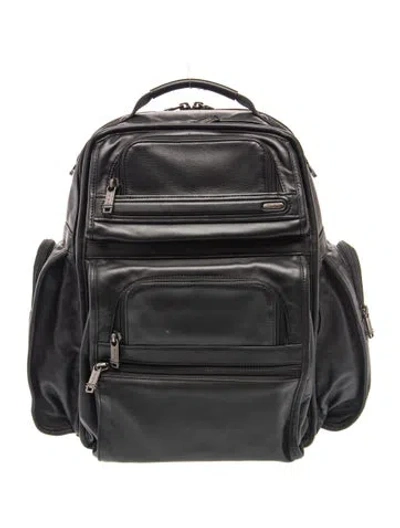 Pre-owned Tumi Leather Backpack In Blue