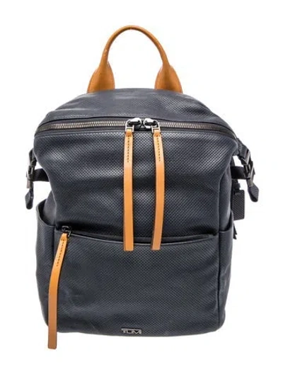 Pre-owned Tumi Leather Backpack In Blue