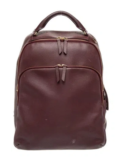 Pre-owned Tumi Leather Backpack In Burgundy