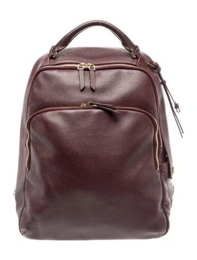 Pre-owned Tumi Leather Backpack In Burgundy