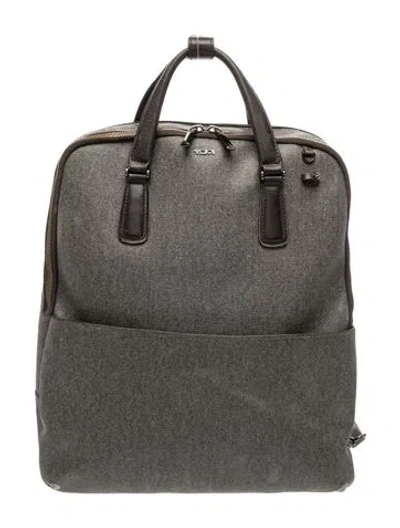 Pre-owned Tumi Leather Backpack In Gray