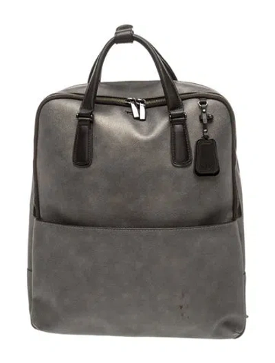 Pre-owned Tumi Leather Backpack In Grey