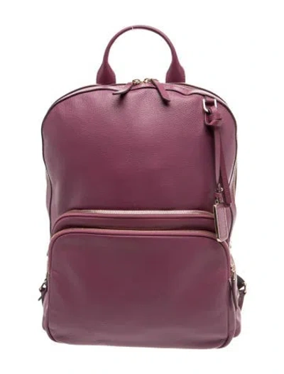 Pre-owned Tumi Leather Backpack In Purple