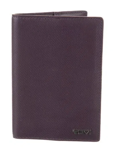 Pre-owned Tumi Leather Bi-fold Passport Holder In Purple
