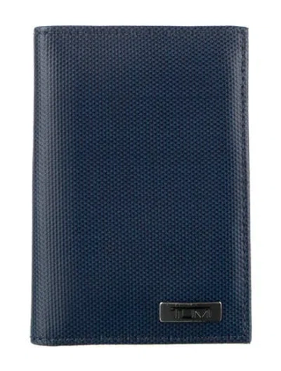 Pre-owned Tumi Leather Bifold Wallet In Blue