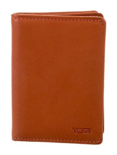 Pre-owned Tumi Leather Bifold Wallet In Orange