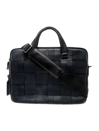 Pre-owned Tumi Leather Briefcase In Blue
