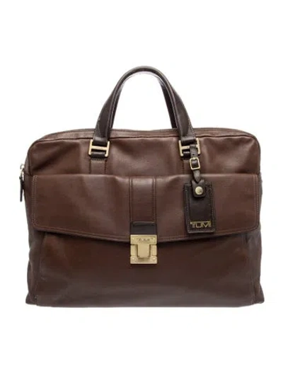 Pre-owned Tumi Leather Briefcase In Brown