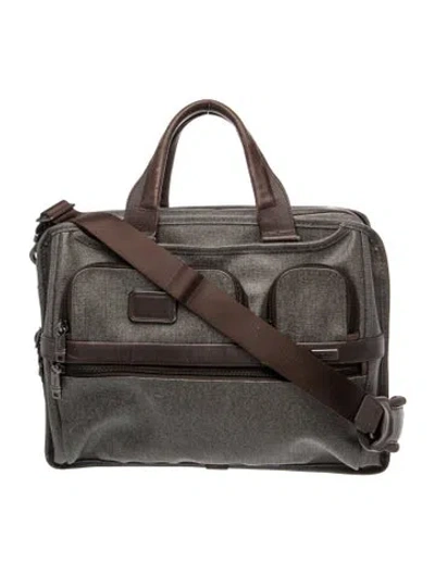 Pre-owned Tumi Leather Briefcase In Gray