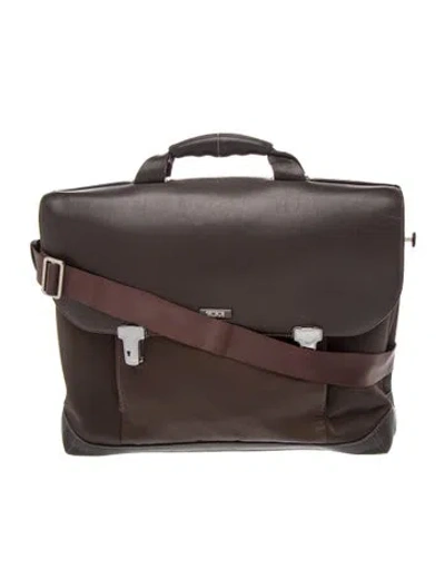 Pre-owned Tumi Leather Briefcase In Grey