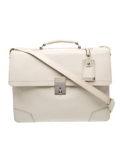 Pre-owned Tumi Leather Briefcase In Neutrals
