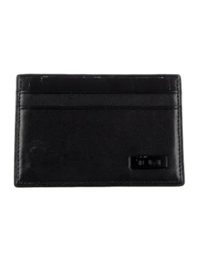 Pre-owned Tumi Leather Card Holder In Black