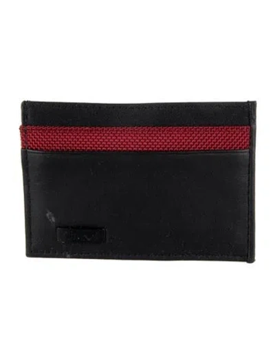 Pre-owned Tumi Leather Card Holder In Black/red