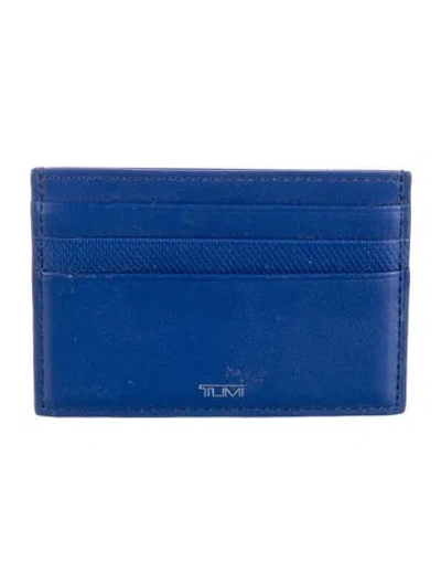 Pre-owned Tumi Leather Card Holder In Blue