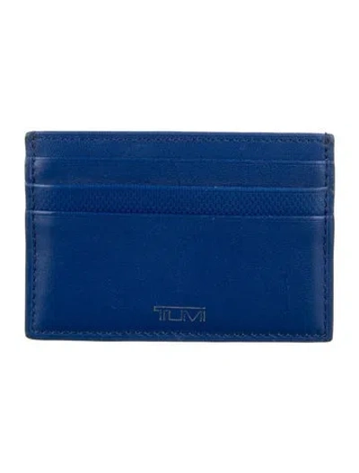 Pre-owned Tumi Leather Card Holder In Blue