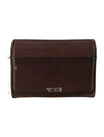Pre-owned Tumi Leather Card Holder In Brown
