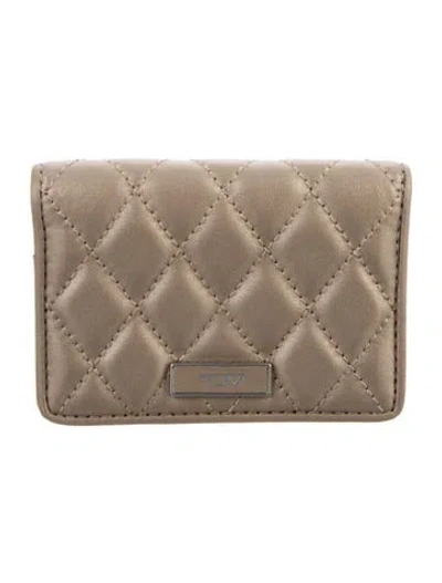 Pre-owned Tumi Leather Card Holder In Neutrals